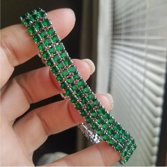 Swarovski Elements Emerald Green 925 Sterling Silver Statement Ring NEW - Picture 14 of 14